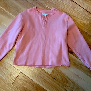 TNA cropped button down sweatshirt